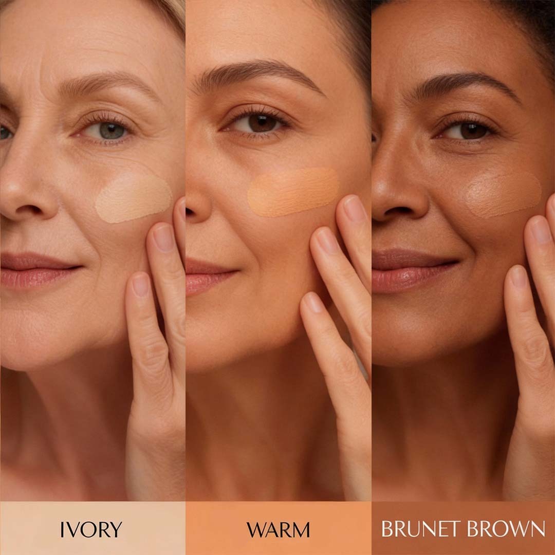 Anti-Aging Foundation Cushion - Wrinkle Reducer Makeup with SPF | Hydrating Full Coverage Face Foundation for Mature Skin | Long-lasting Glow Finish